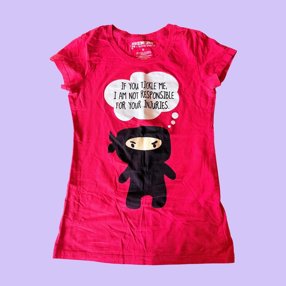 Y2K Drumline If you tickle me I'm not responsible for you injuries Scene tee #17